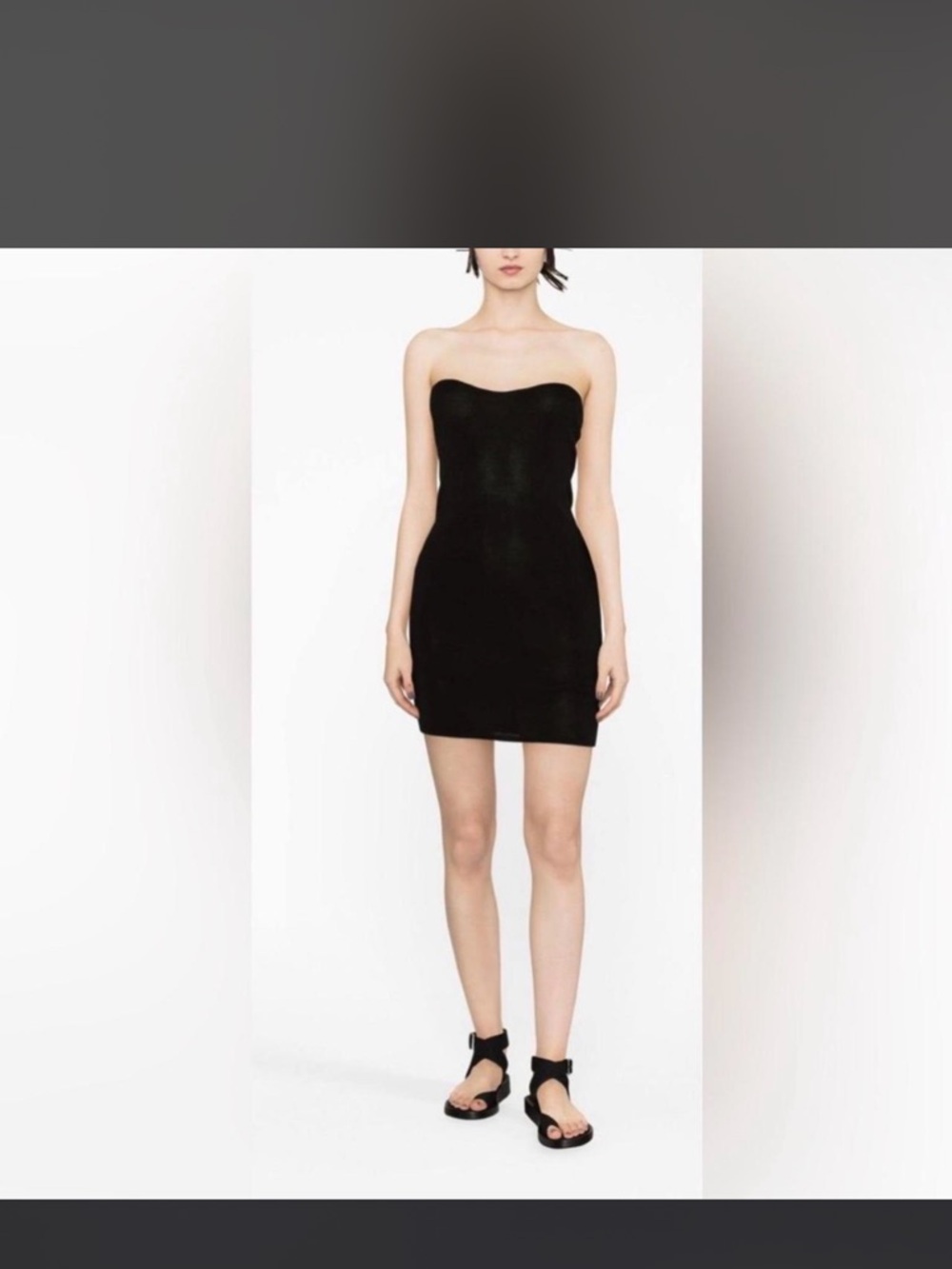 St. Agni Black Strapless Mini Dress
